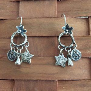 Tiny Chandelier Earrings with Charms